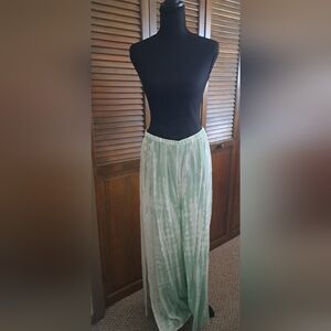 Green Tie-Dye Wide Leg Pants